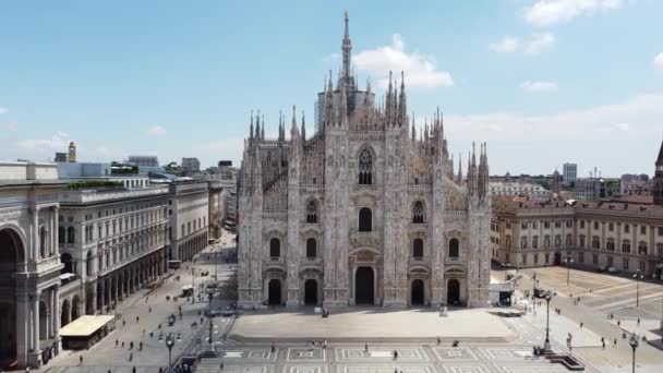 Italia Milán Julio 2020 Vista Aérea Del Dron Plaza Catedral — Vídeo de stock