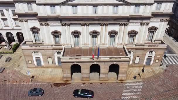 意大利米兰 2019年12月26日 意大利米兰市拉斯卡拉剧院的地标建筑 — 图库视频影像