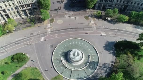 Europa Italien Milano Drone Antenn Utsikt Över Sforza Slott Castello — Stockvideo