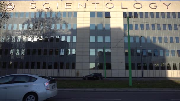 Ιταλια Μιλάνο Ιανουαρίου 2020 Εκκλησία Της Scientology Στο Δρόμο Fulvio — Αρχείο Βίντεο