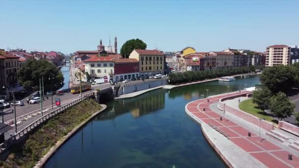 Avrupa Talya Milano Temmuz 2020 Covid Coronavirus Kapatılmasından Sonra Darsena — Stok video