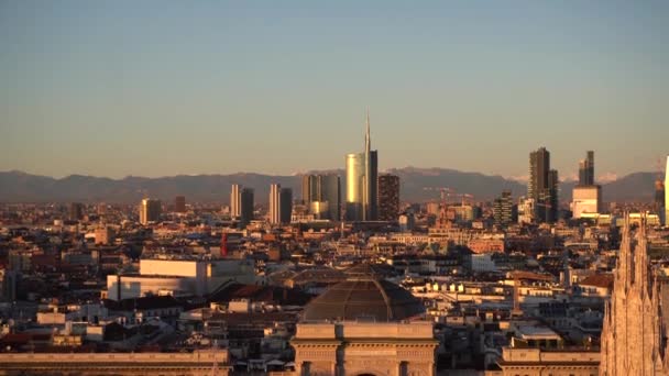 Αεροφωτογραφία Του Κέντρου Της Πόλης Πανοραμική Θέα Νέος Ορίζοντας Ουρανοξύστες — Αρχείο Βίντεο