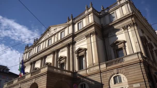 Italie Milan Décembre 2019 Italie Milan Bâtiment Historique Ville Scala — Video