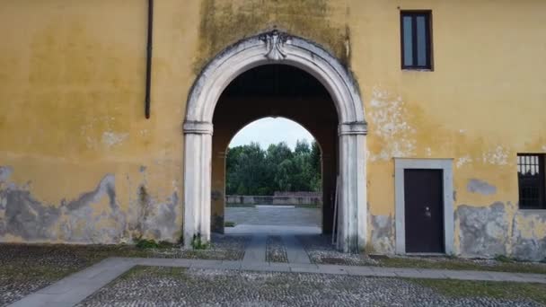 Ευρώπη Ιταλία Abbazia Morimondo Village Lombardy Region Italy Αεροφωτογραφία Της — Αρχείο Βίντεο