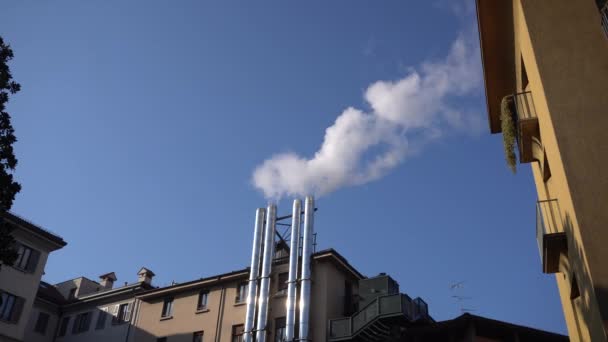 Italia Milán Lombardía Contaminación Por Smog Humo Chimenea Causada Por — Vídeos de Stock