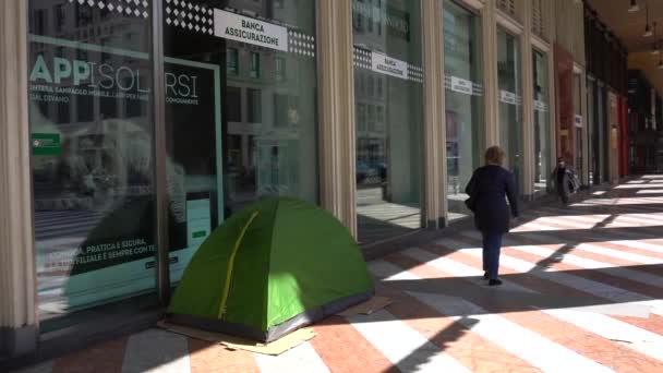 Europe Italie Milan Avril 2020 Urgence Pauvreté Dans Les Rues — Video