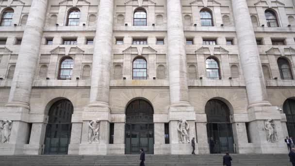 意大利米兰2019年9月24日 意大利证券交易所总部所在地Piazza Affari欧元 — 图库视频影像