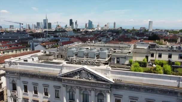 Milan Włochy Grudnia 2019 Pałac Banca Commerciale Italiana Mediolanie Włochy — Wideo stockowe