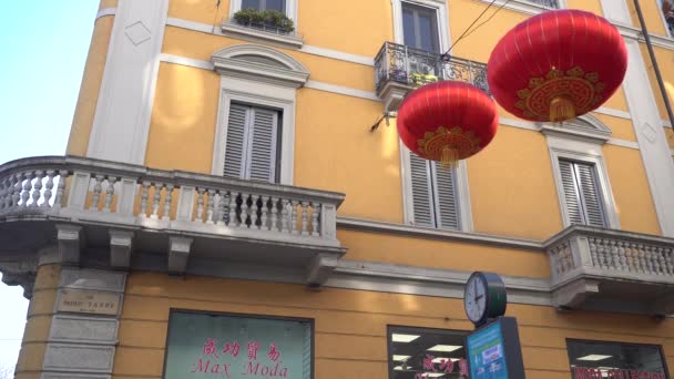Ευρώπη Ιταλία Μιλάνο Ιανουαρίου 2020 Paolo Sarpi Chinese District Coronavirus — Αρχείο Βίντεο
