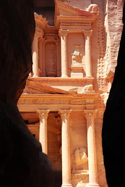 Jazneh Antigua Ciudad Petra Jordania Durante Día Conocido Como Tesoro — Foto de Stock