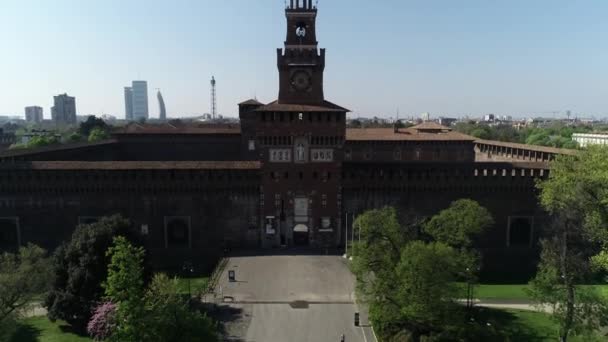 Europa Itália Milão Vista Aérea Castelo Sforza — Vídeo de Stock