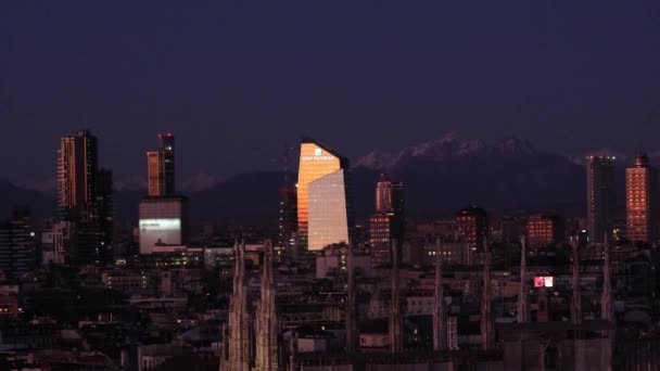 Panoramisch Uitzicht Vanuit Lucht Het Centrum Van Stad Nieuwe Skyline — Stockvideo