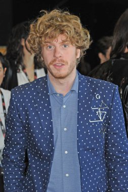 Milan, İtalya - 22 Ekim 2018: Lodo Guenzi İtalyan şarkıcı