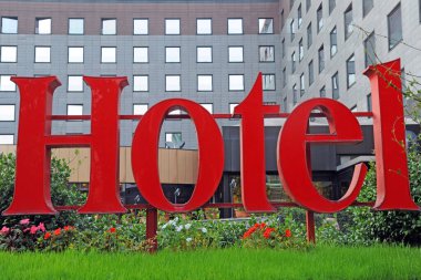 Milan, İtalya - 13 Kasım 2018: Logo Marriott Oteli