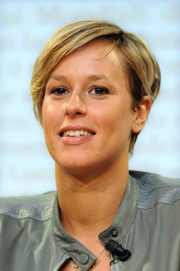 İtalya, Milan - Nisan 04, 2108: Federica Pellegrini İtalyan yüzücü