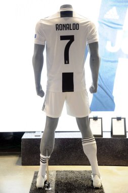 Milan, İtalya 29 Ekim 2018 Cristiano Ronaldo Juventus 'un 7 numaralı tişörtü.
