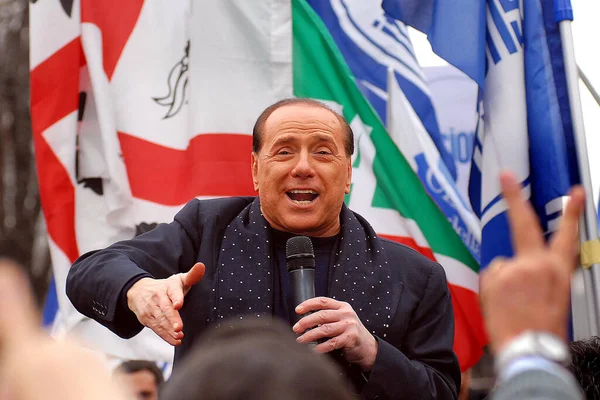 Italy Milan 2018 Silvio Berlusconi Politic — Stock Photo, Image