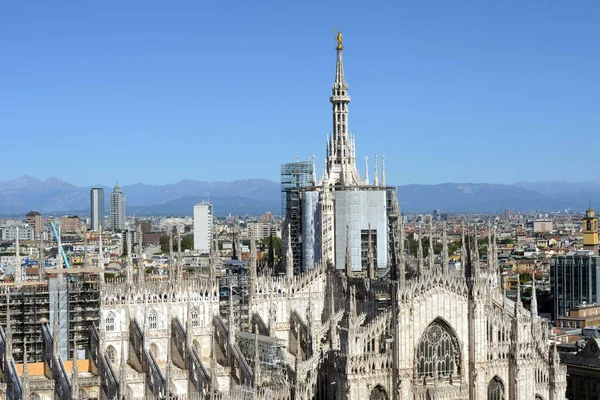 Itália Milão Dezembro 2019 Vista Panorâmica Novo Horizonte Cidade Catedral — Fotografia de Stock