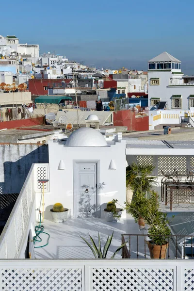 Afrika Marokko Tanger Medina Met Wit Huis Landschap Reizen — Stockfoto
