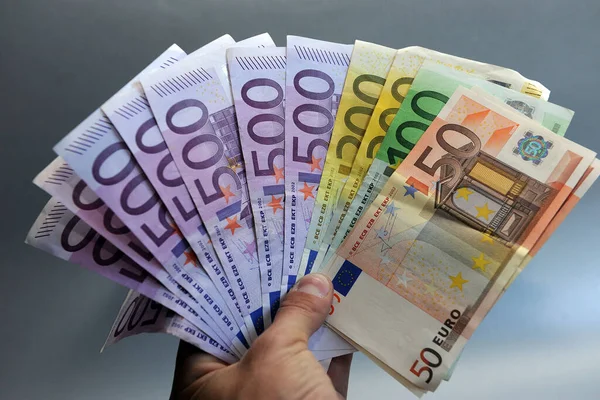 Pessoa Detentora Notas Euro — Fotografia de Stock