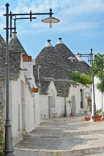 Alberobello Italië Puglia Unieke Trulli Huizen Met Conische Daken Erfgoed — Stockfoto