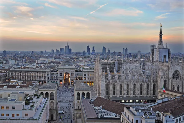 Itália Milão Dezembro 2019 Vista Panorâmica Novo Horizonte Cidade Catedral — Fotografia de Stock