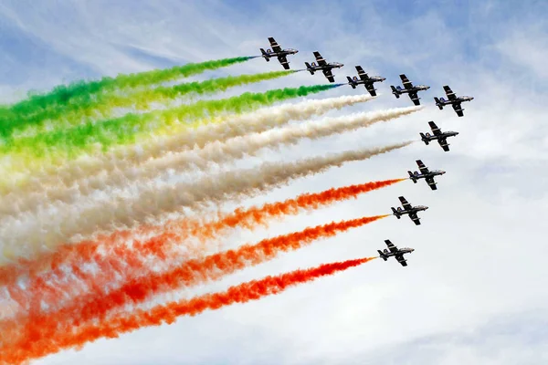 Európa Olaszország Milánó 2020 Olasz Frecce Tricolori Járat — Stock Fotó