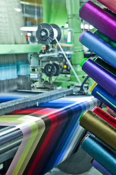 Przemysł Tekstylny Maszyn Dziewiarskich Fabryce Wykonane Włoszech Koncepcji — Zdjęcie stockowe