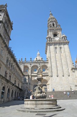 St. James yolu, Camino de Santiago, Compostela Katedrali 'ne hacılar (Unesco Heritage), Galiçya, İspanya