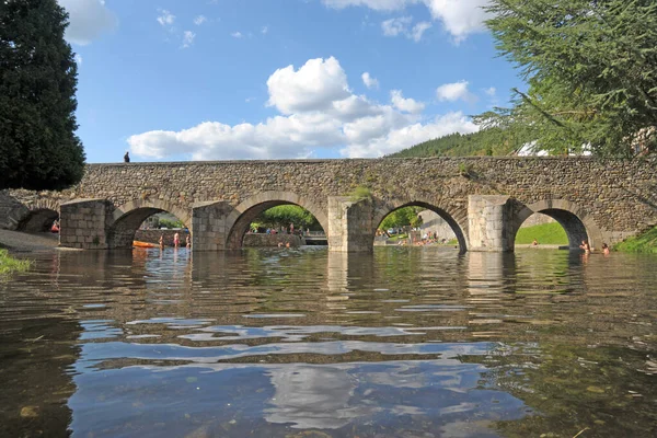 Молінасека Іспанія Листопад 2018 Вид Історичний Римський Міст Літній Флювіальний — стокове фото