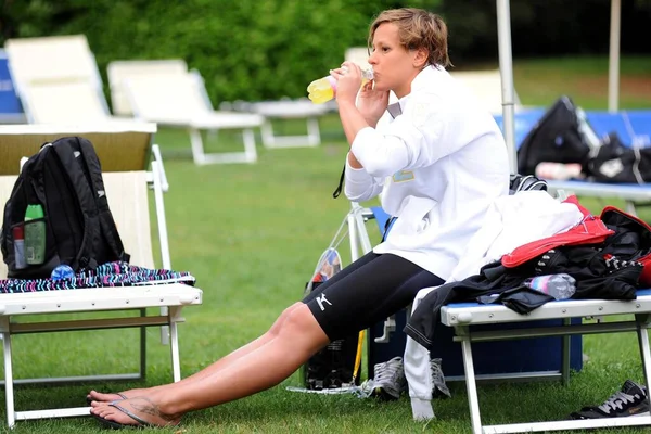 Italien Mailand April 2108 Federica Pellegrini Italienische Schwimmerin Posierte — Stockfoto