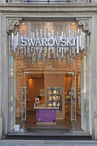 Milán Italia Octubre 2018 Swarovski Logo Shop — Foto de Stock
