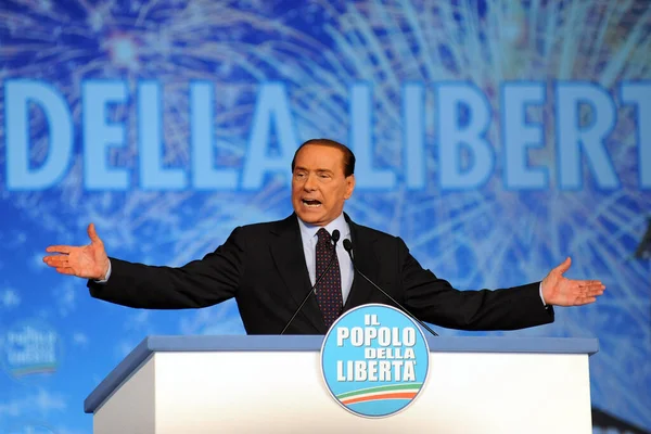 Italy Milan 2018 Silvio Berlusconi Politic — Stock Photo, Image