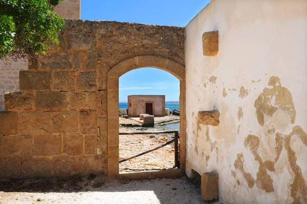 Oud Verlaten Gebouw Stad Kreta — Stockfoto