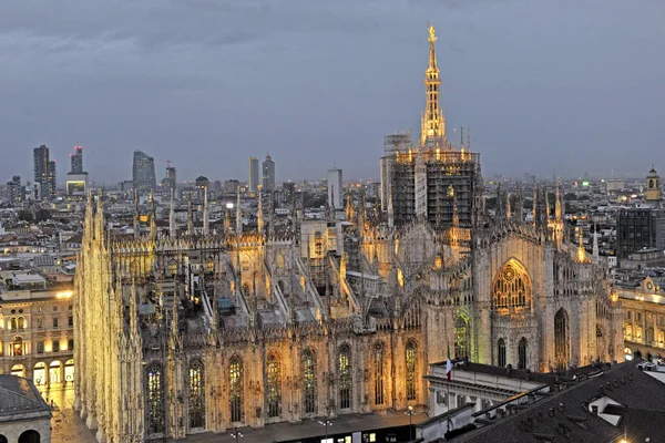 Milan Itálie 2018 Galleria Vittorio Emanuele Skyline Duomo Katedrála Centrum — Stock fotografie