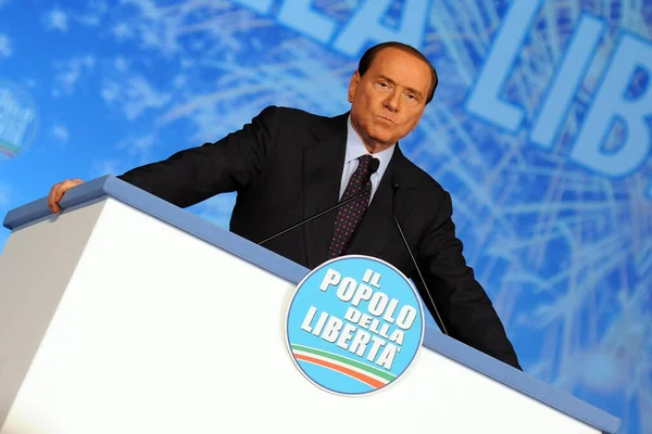 Italy Milan January 2018 Silvio Berlusconi Portrait Political Concept — Stock Photo, Image