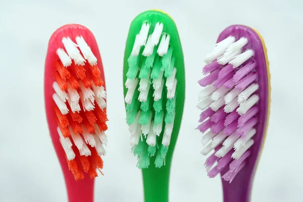 Toothbrush Red Green Violet Toothbrushes Various Colors Oral Hygiene Dentist — Stock Photo, Image