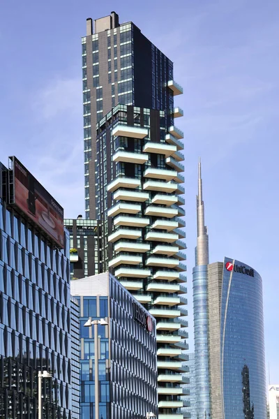 Italia Milano Febbraio 2020 Veduta Dello Skyline Con Torre Unicredit — Foto Stock