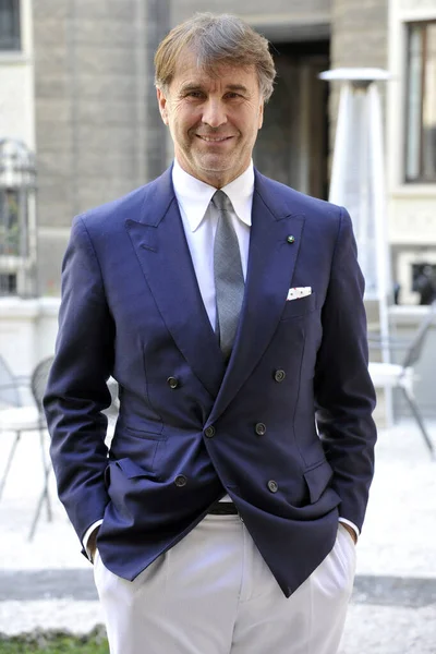 Italien Milano Mars 2018 Brunello Cucinelli Italiensk Modedesigner Poserade — Stockfoto