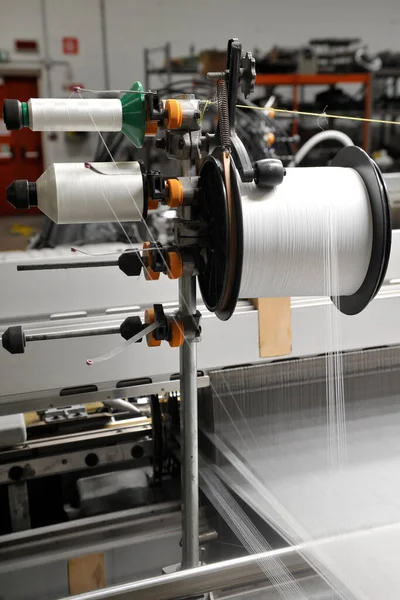 Przemysł Tekstylny Maszyn Dziewiarskich Fabryce Wykonane Włoszech Koncepcji — Zdjęcie stockowe