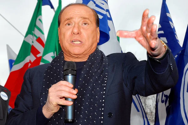 Włochy Mediolan 2018 Silvio Berlusconi Polityk — Zdjęcie stockowe