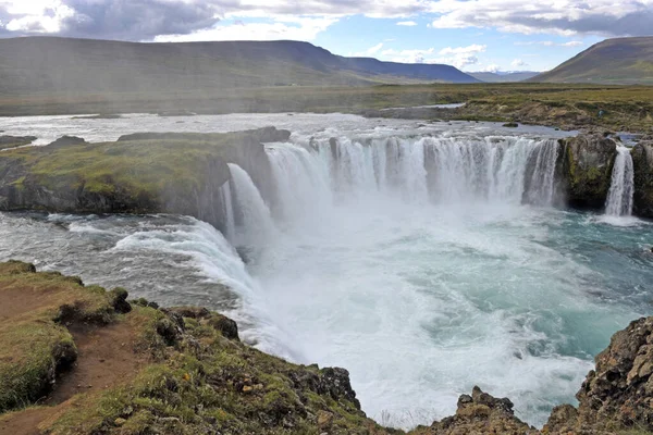 Ισλανδία Καταρράκτης Godafoss Ταξιδιωτική Έννοια — Φωτογραφία Αρχείου