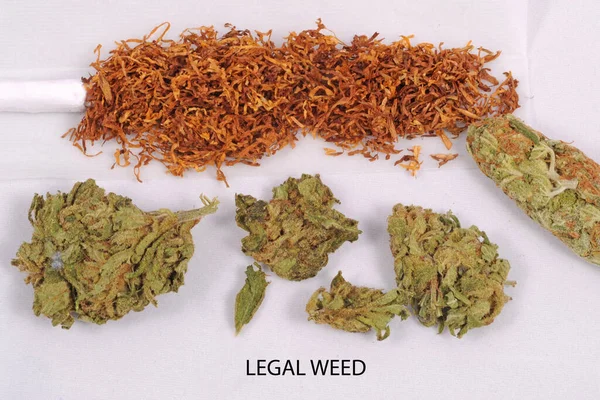 Hierba Legal Cannabis Para Ser Fumado Con Cbd Alto Bajo —  Fotos de Stock