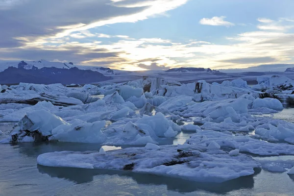 Ισλανδία Άποψη Παγόβουνου Jokulsarlon — Φωτογραφία Αρχείου