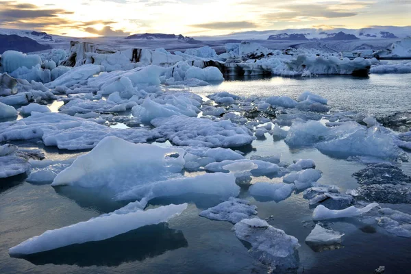 Ισλανδία Άποψη Παγόβουνου Jokulsarlon — Φωτογραφία Αρχείου