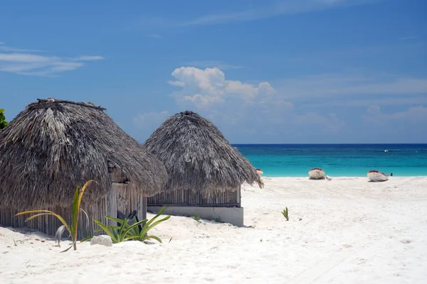 Güzel Tropik Plaj Meksika Tulum Plajı — Stok fotoğraf