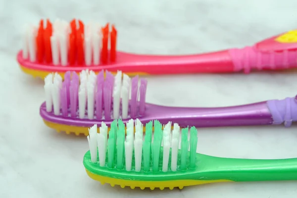 Toothbrush Red Green Violet Toothbrushes Various Colors Oral Hygiene Dentist — Stock Photo, Image