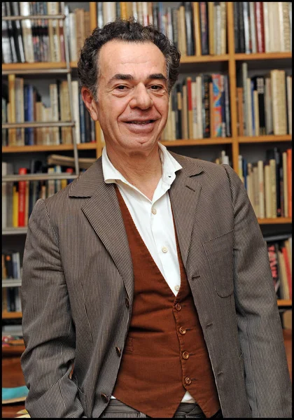 Italy Milan February 2018 Romeo Gigli Italian Fashion Designer Posed Royalty Free Stock Images