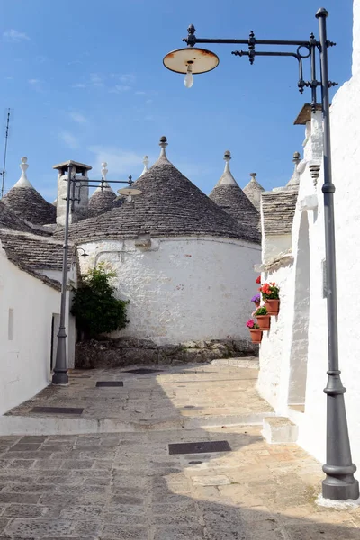 Alberobello Italië Puglia Unieke Trulli Huizen Met Conische Daken Erfgoed — Stockfoto