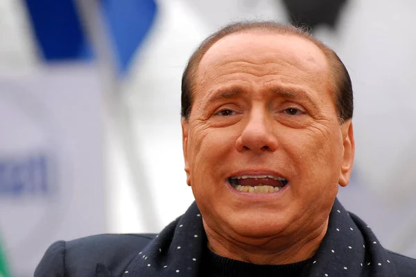 Italy Milan 2018 Silvio Berlusconi Politic — Stock Photo, Image
